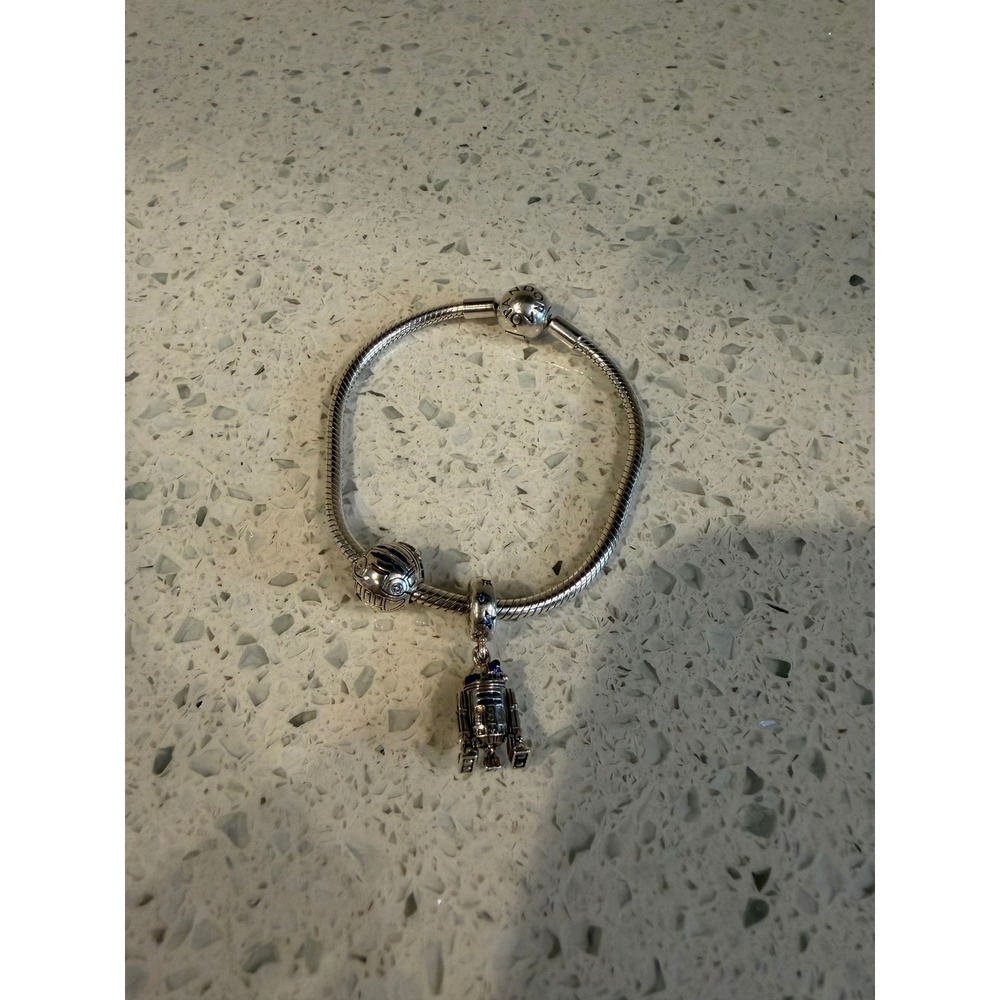 Pandora Star Wars R2-D2 Dangle Charm Sterling Silver 925 Blue Enamel